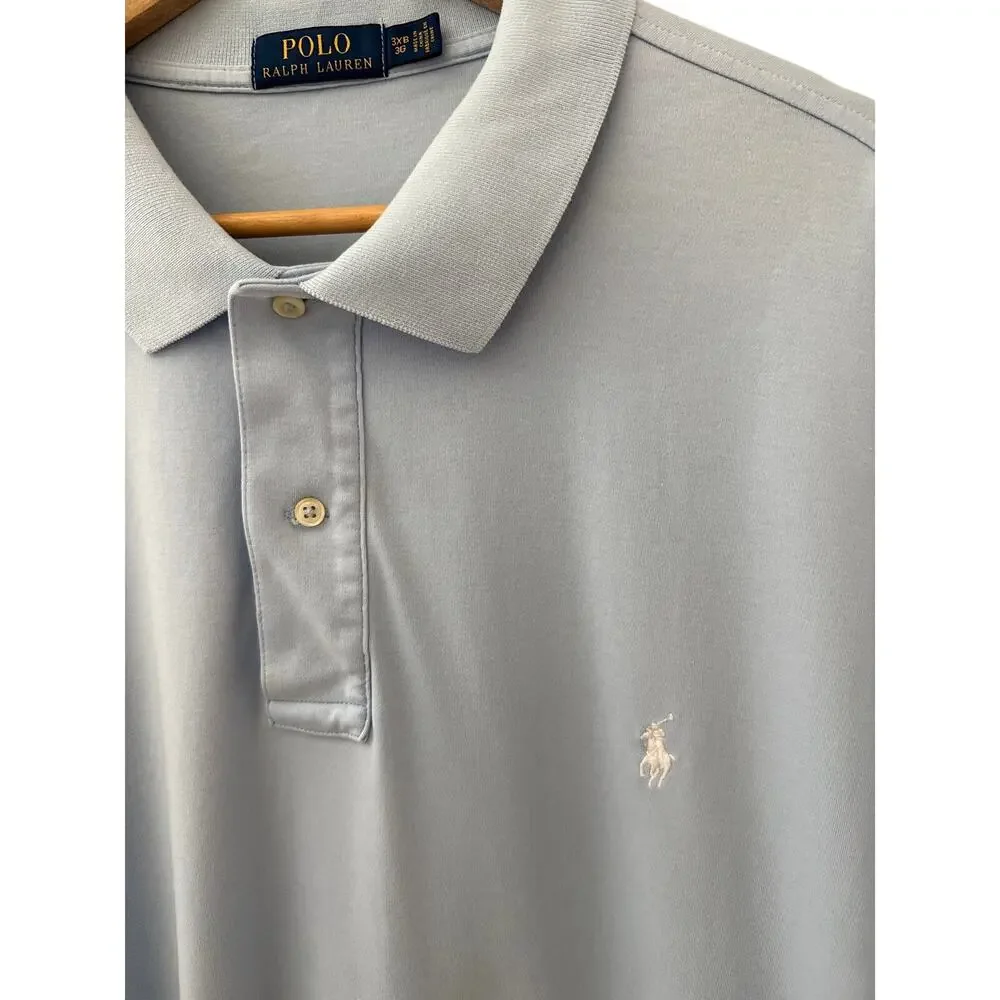 Polo Ralph Lauren Big & Tall Light Blue Embroidered Pony Polo Size 3XB